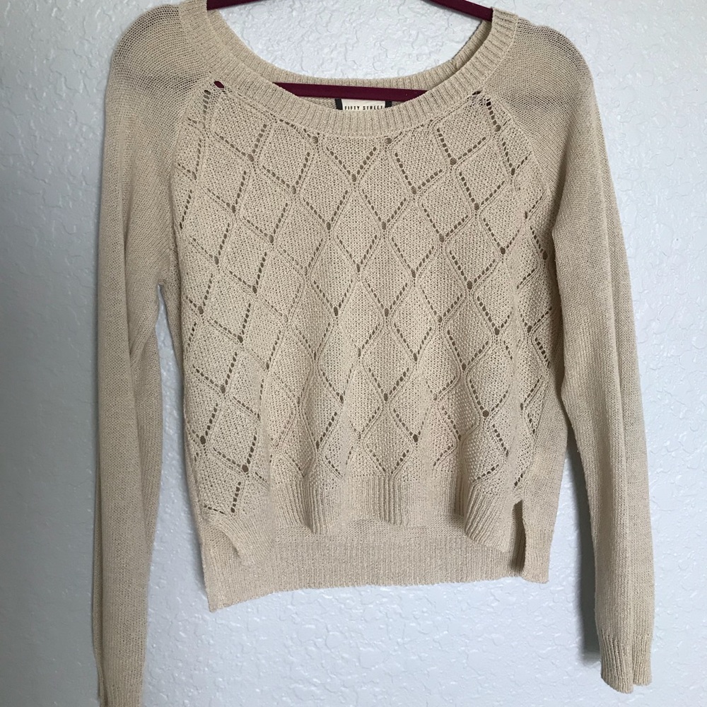 Cropped beige sweater